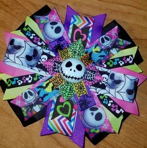 Super colorful Jack Skellington bow